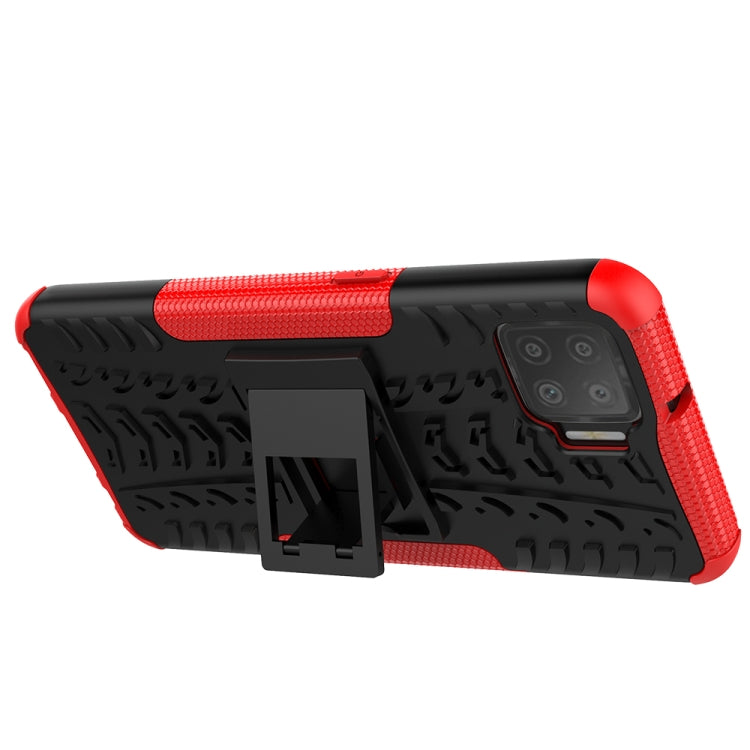 For OPPO F17 Tire Texture Shockproof TPU+PC Protective Case with Holder