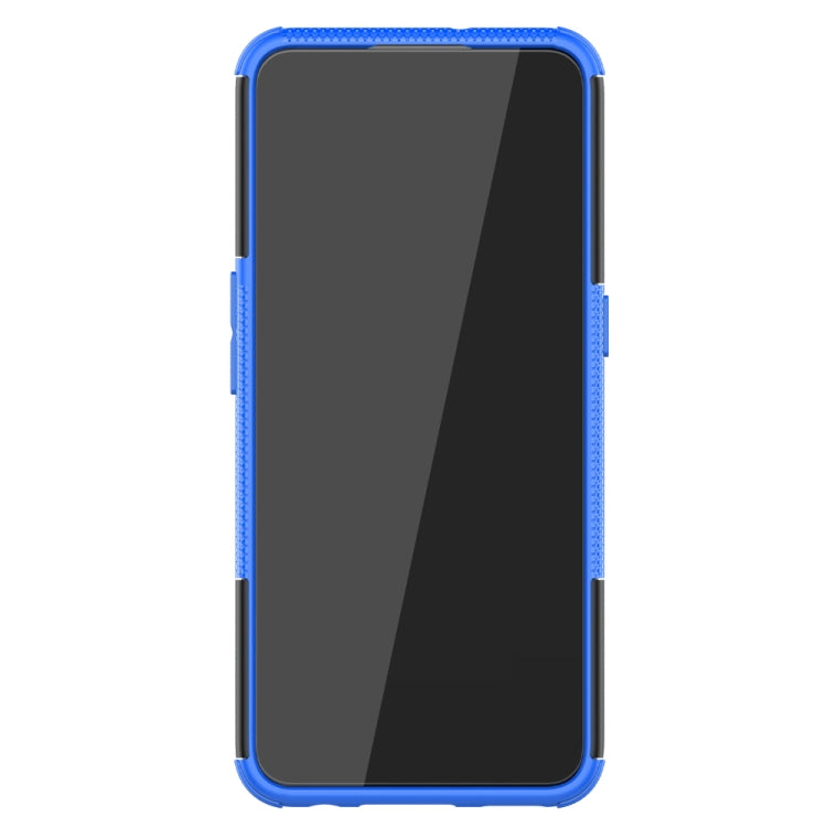 For OPPO F17 Tire Texture Shockproof TPU+PC Protective Case with Holder