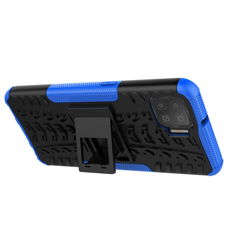 For OPPO F17 Tire Texture Shockproof TPU+PC Protective Case with Holder