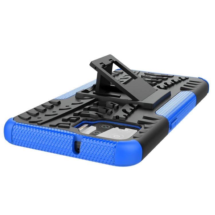 For OPPO F17 Tire Texture Shockproof TPU+PC Protective Case with Holder