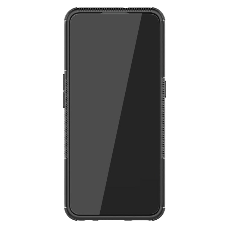 For OPPO F17 Tire Texture Shockproof TPU+PC Protective Case with Holder