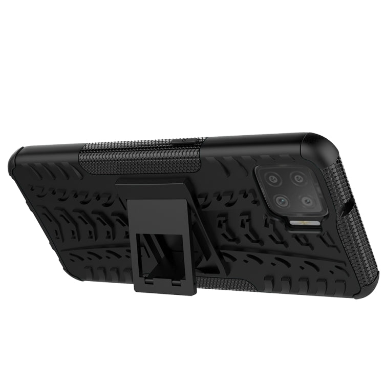 For OPPO F17 Tire Texture Shockproof TPU+PC Protective Case with Holder