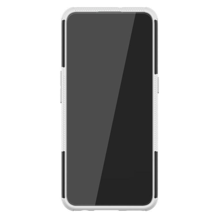 For OPPO F17 Tire Texture Shockproof TPU+PC Protective Case with Holder