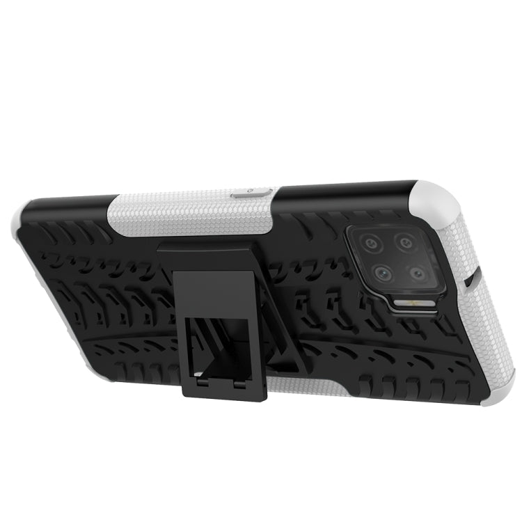 For OPPO F17 Tire Texture Shockproof TPU+PC Protective Case with Holder