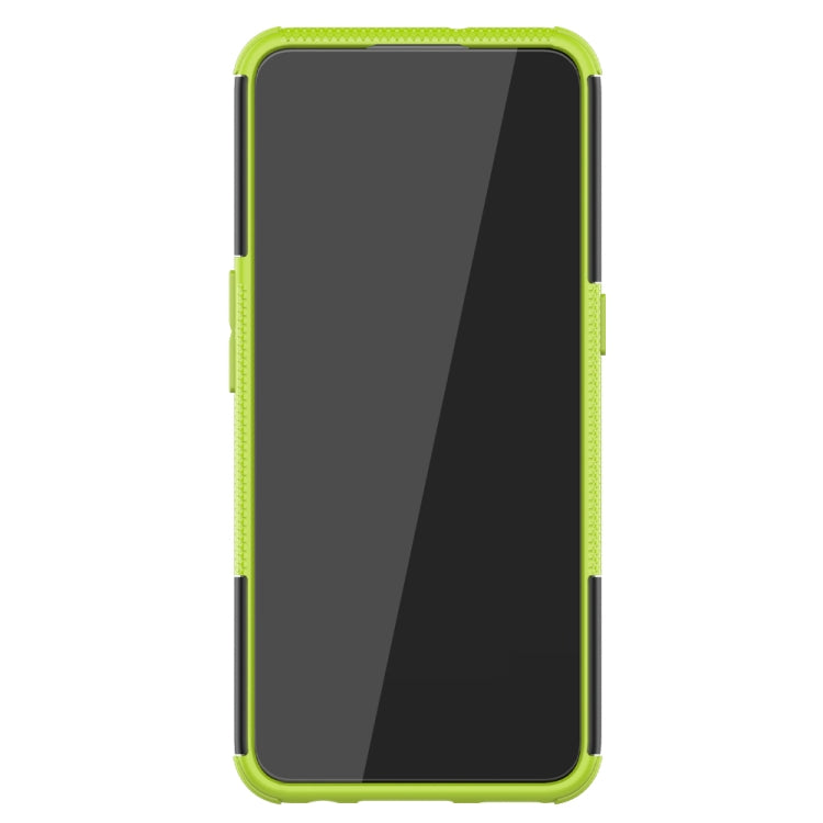 For OPPO F17 Tire Texture Shockproof TPU+PC Protective Case with Holder
