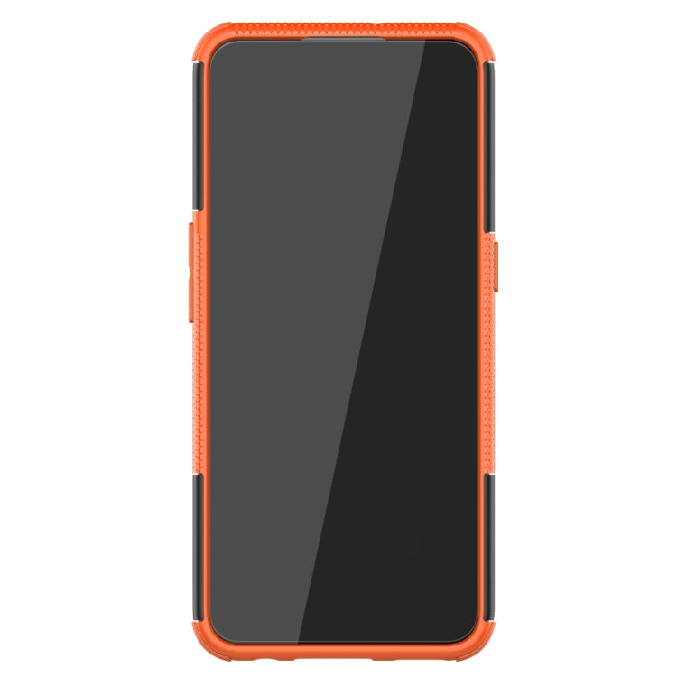 For OPPO F17 Tire Texture Shockproof TPU+PC Protective Case with Holder