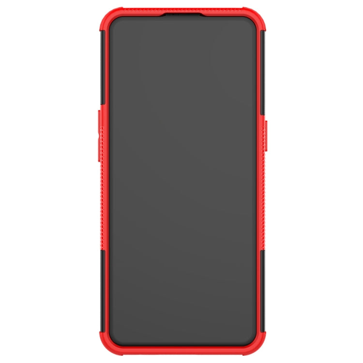 For OPPO F17 Pro Tire Texture Shockproof TPU+PC Protective Case with Holder
