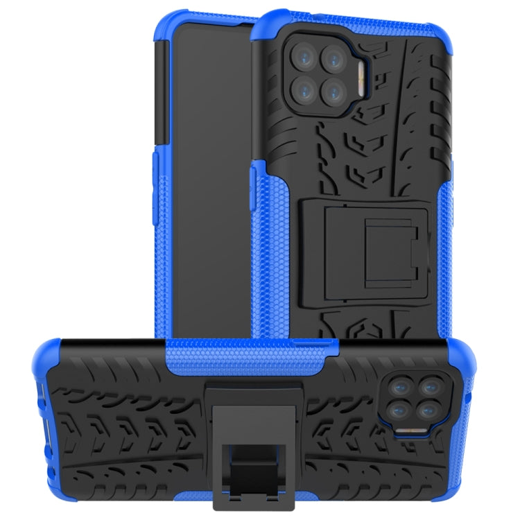 For OPPO F17 Pro Tire Texture Shockproof TPU+PC Protective Case with Holder