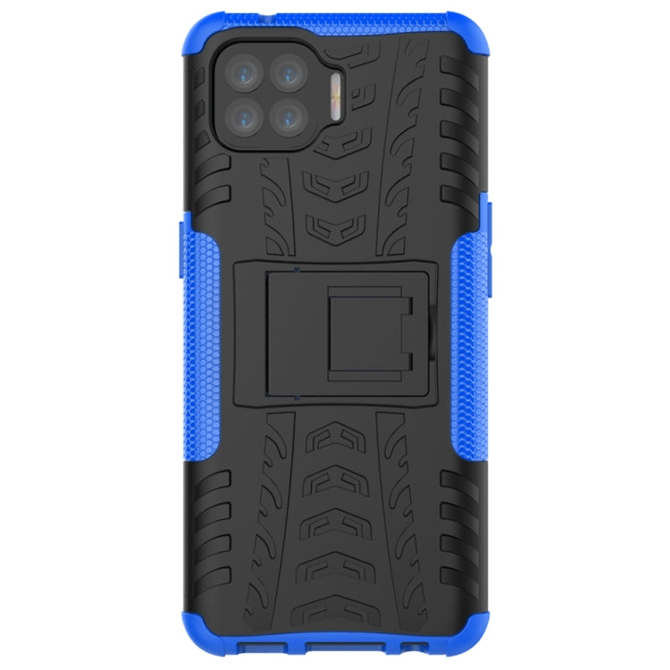 For OPPO F17 Pro Tire Texture Shockproof TPU+PC Protective Case with Holder
