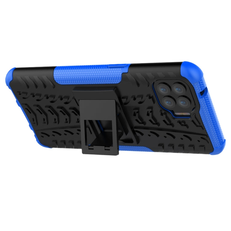 For OPPO F17 Pro Tire Texture Shockproof TPU+PC Protective Case with Holder