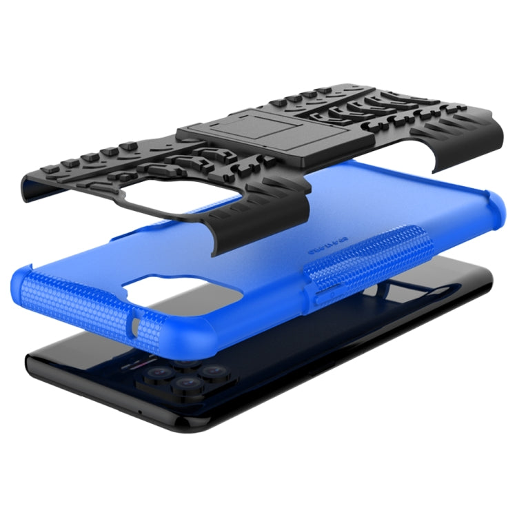 For OPPO F17 Pro Tire Texture Shockproof TPU+PC Protective Case with Holder