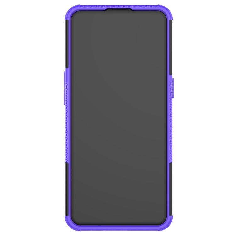 For OPPO F17 Pro Tire Texture Shockproof TPU+PC Protective Case with Holder
