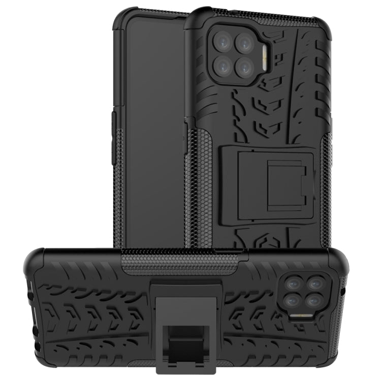 For OPPO F17 Pro Tire Texture Shockproof TPU+PC Protective Case with Holder