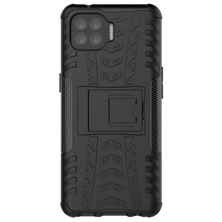 For OPPO F17 Pro Tire Texture Shockproof TPU+PC Protective Case with Holder