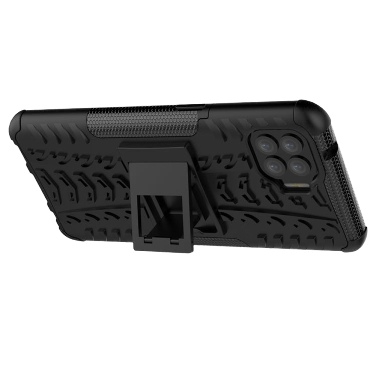 For OPPO F17 Pro Tire Texture Shockproof TPU+PC Protective Case with Holder