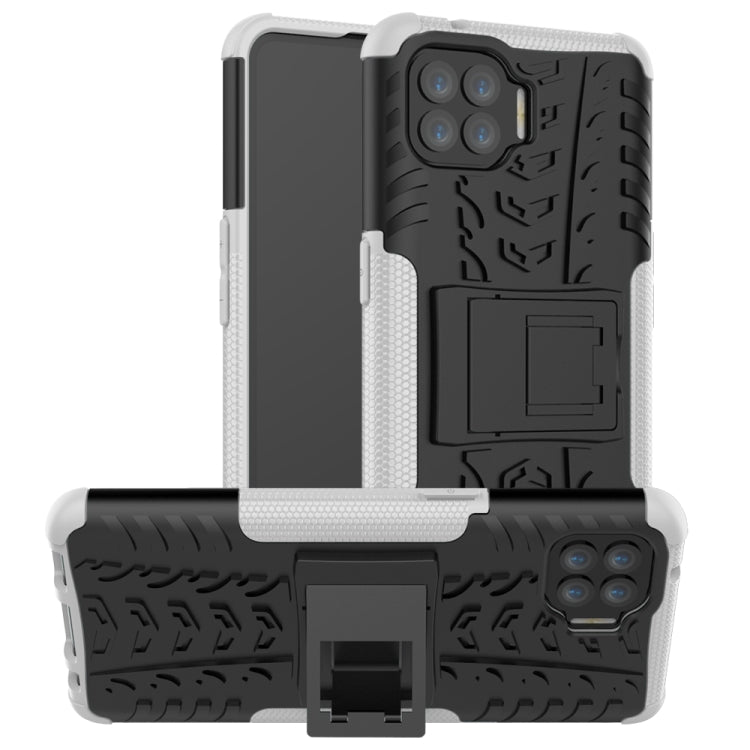 For OPPO F17 Pro Tire Texture Shockproof TPU+PC Protective Case with Holder