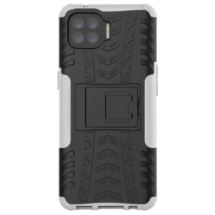 For OPPO F17 Pro Tire Texture Shockproof TPU+PC Protective Case with Holder