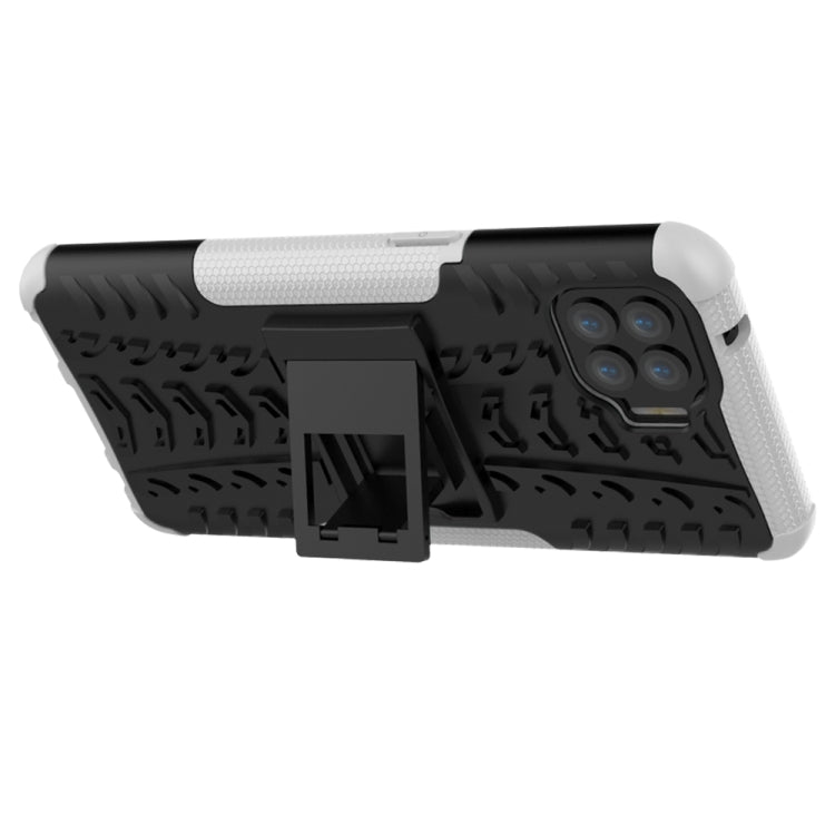For OPPO F17 Pro Tire Texture Shockproof TPU+PC Protective Case with Holder