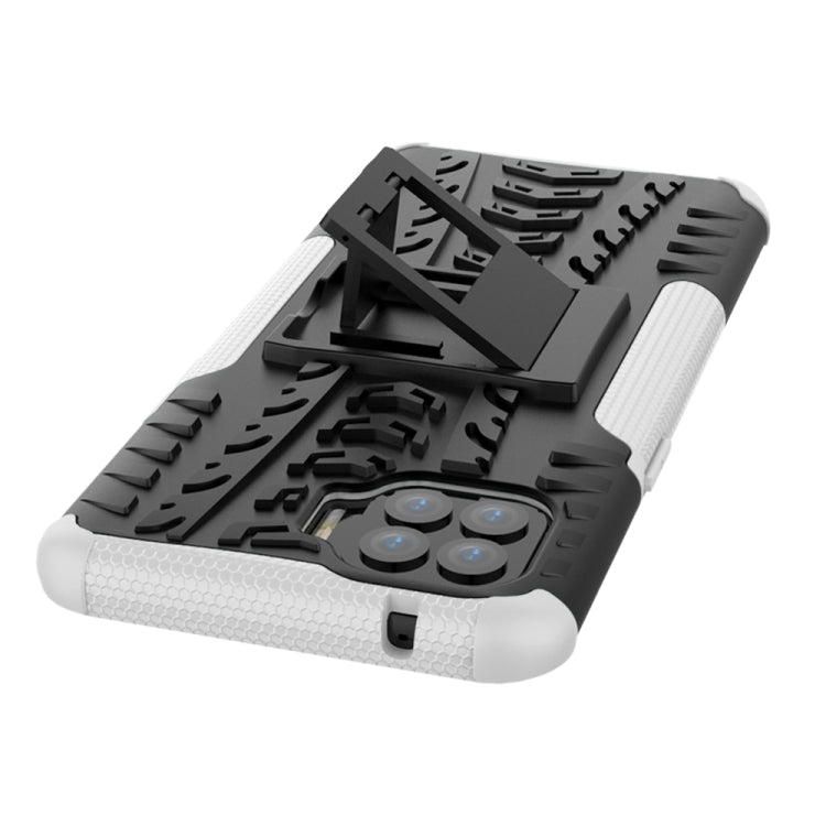 For OPPO F17 Pro Tire Texture Shockproof TPU+PC Protective Case with Holder