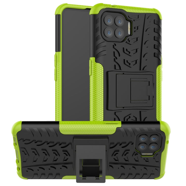 For OPPO F17 Pro Tire Texture Shockproof TPU+PC Protective Case with Holder