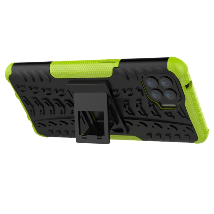 For OPPO F17 Pro Tire Texture Shockproof TPU+PC Protective Case with Holder