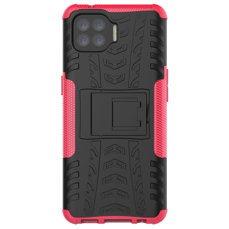 For OPPO F17 Pro Tire Texture Shockproof TPU+PC Protective Case with Holder