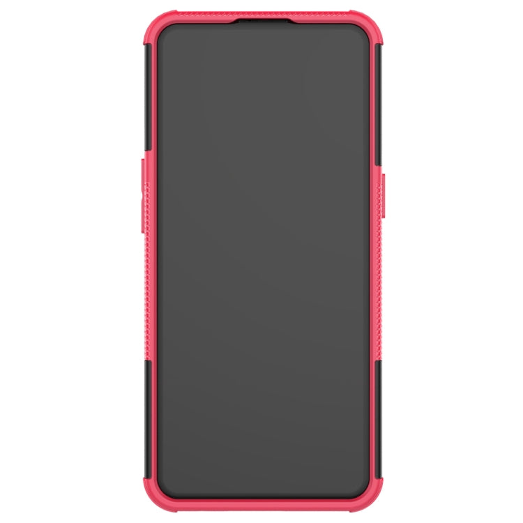 For OPPO F17 Pro Tire Texture Shockproof TPU+PC Protective Case with Holder