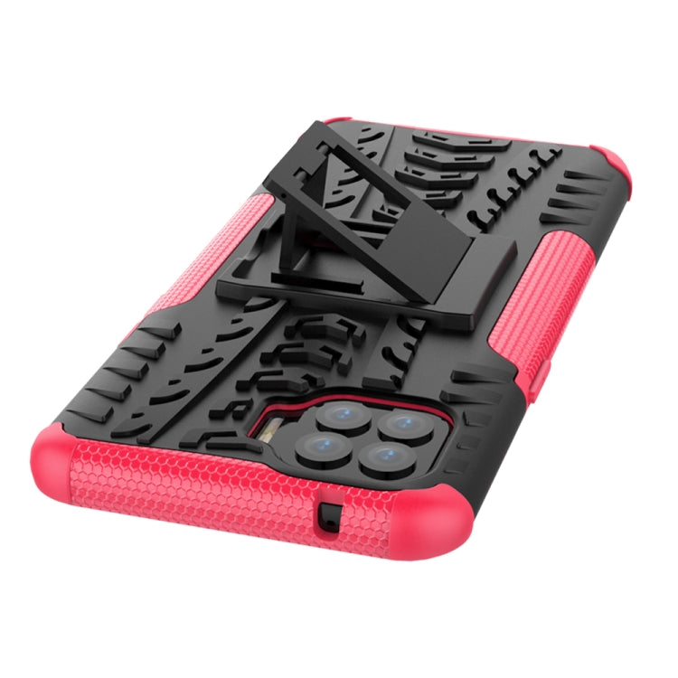 For OPPO F17 Pro Tire Texture Shockproof TPU+PC Protective Case with Holder