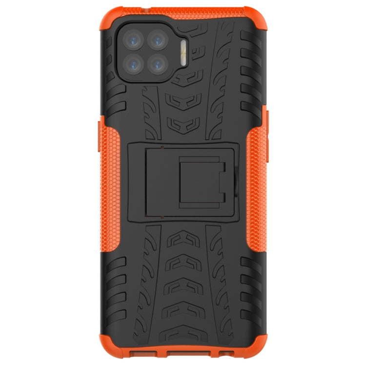 For OPPO F17 Pro Tire Texture Shockproof TPU+PC Protective Case with Holder