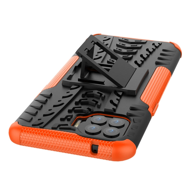 For OPPO F17 Pro Tire Texture Shockproof TPU+PC Protective Case with Holder