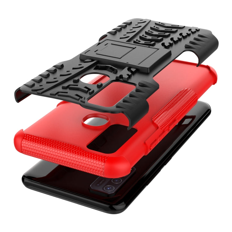 For vivo Y50 Tire Texture Shockproof TPU+PC Protective Case with Holder