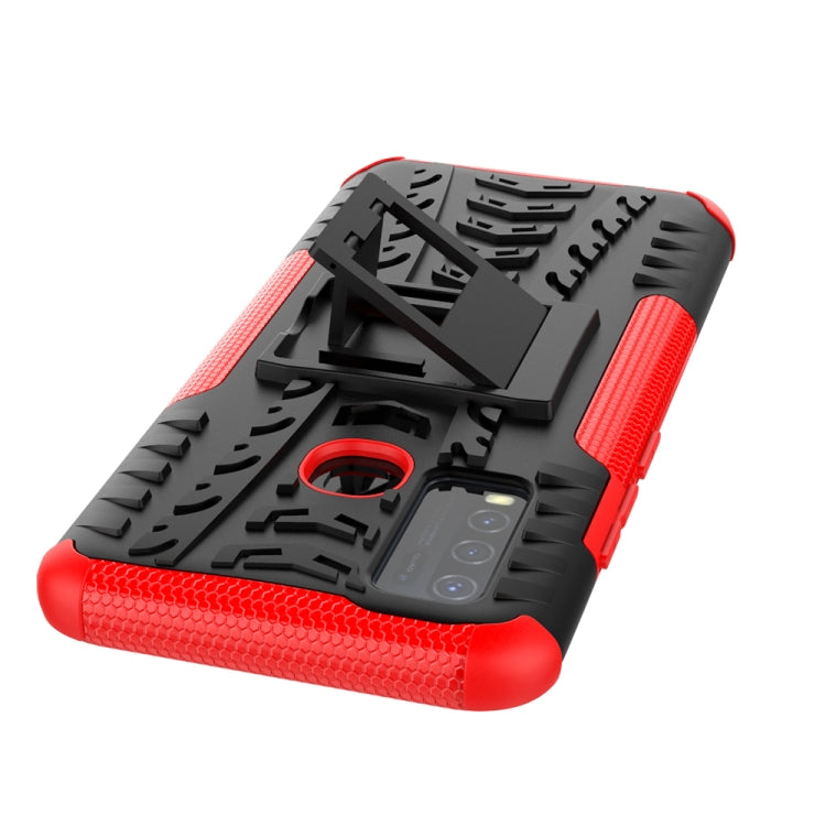 For vivo Y50 Tire Texture Shockproof TPU+PC Protective Case with Holder