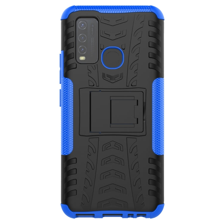 For vivo Y50 Tire Texture Shockproof TPU+PC Protective Case with Holder