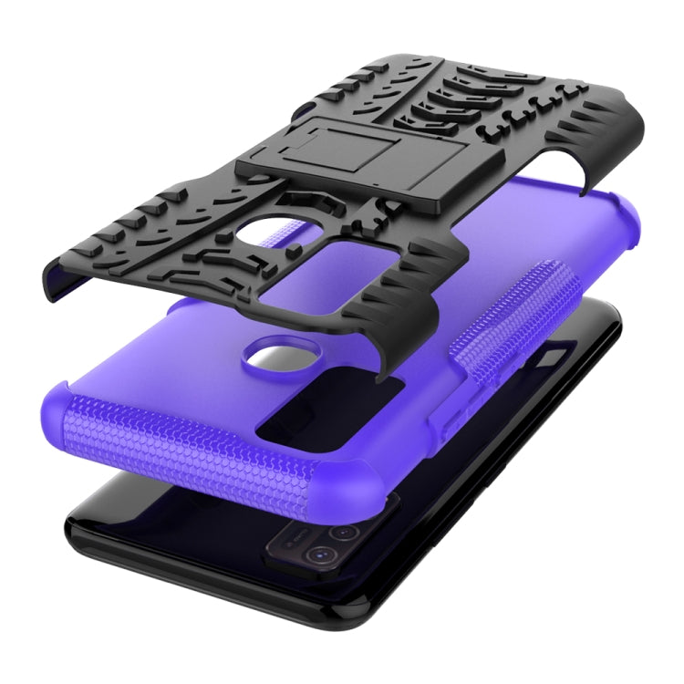For vivo Y50 Tire Texture Shockproof TPU+PC Protective Case with Holder
