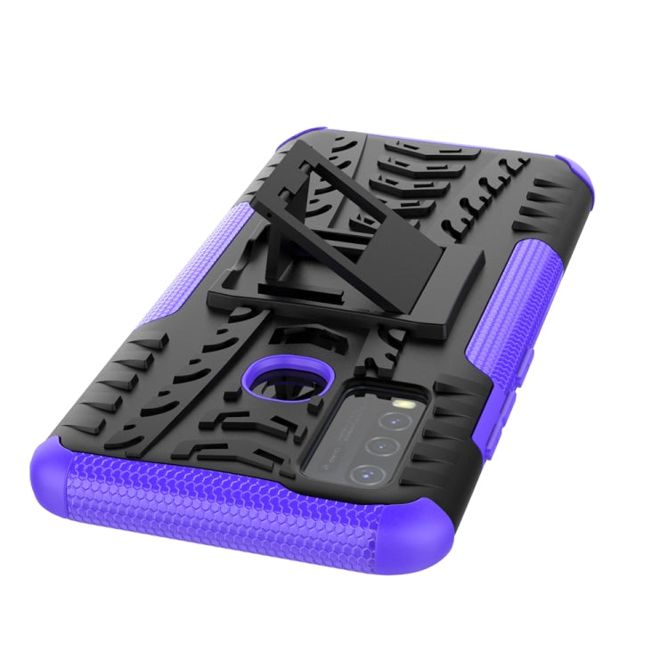 For vivo Y50 Tire Texture Shockproof TPU+PC Protective Case with Holder