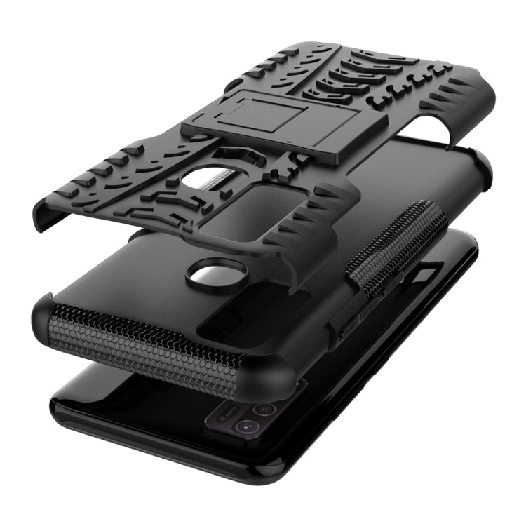 For vivo Y50 Tire Texture Shockproof TPU+PC Protective Case with Holder