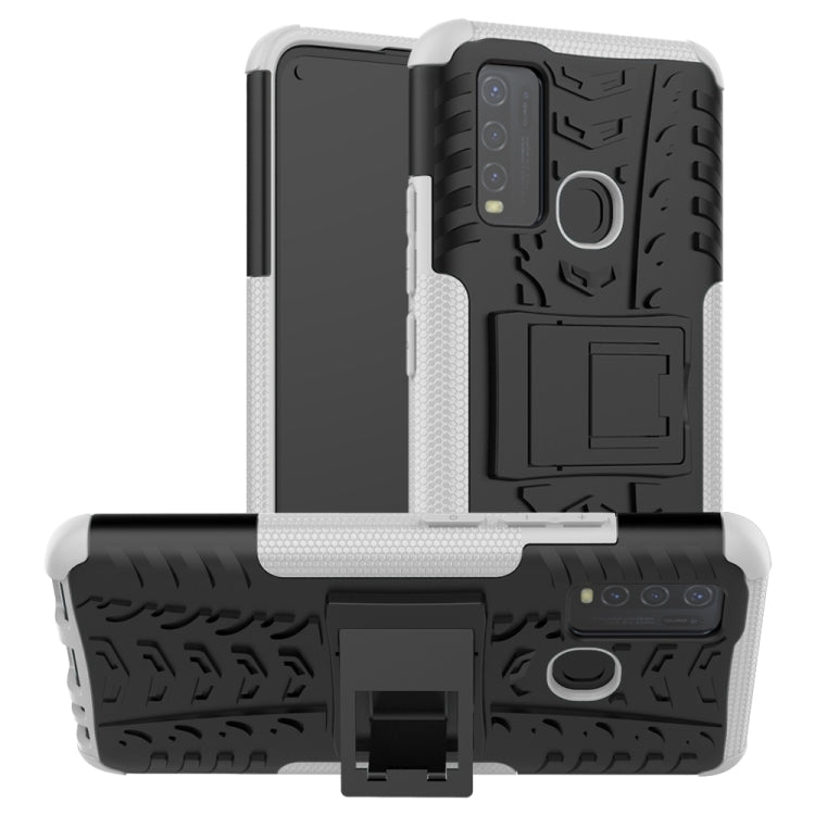 For vivo Y50 Tire Texture Shockproof TPU+PC Protective Case with Holder