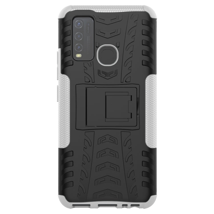 For vivo Y50 Tire Texture Shockproof TPU+PC Protective Case with Holder