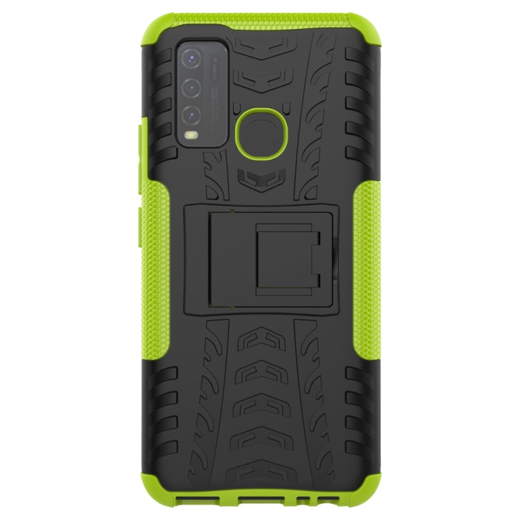 For vivo Y50 Tire Texture Shockproof TPU+PC Protective Case with Holder
