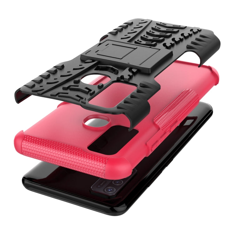 For vivo Y50 Tire Texture Shockproof TPU+PC Protective Case with Holder