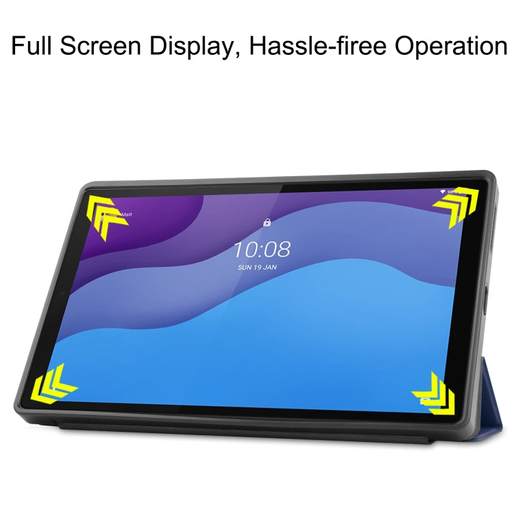 For Lenovo Tab M10 HD 2nd Gen TB-X306 Caster Pattern Horizontal Flip Tablet PC Protective Leather Case with Tri-fold Bracket & Sleep Function