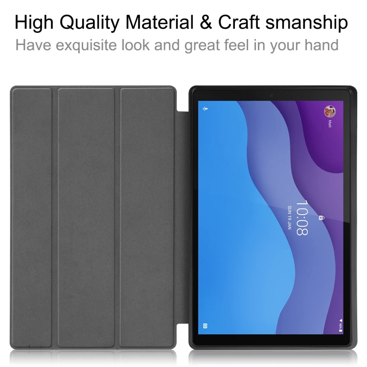 For Lenovo Tab M10 HD 2nd Gen TB-X306 Caster Pattern Horizontal Flip Tablet PC Protective Leather Case with Tri-fold Bracket & Sleep Function