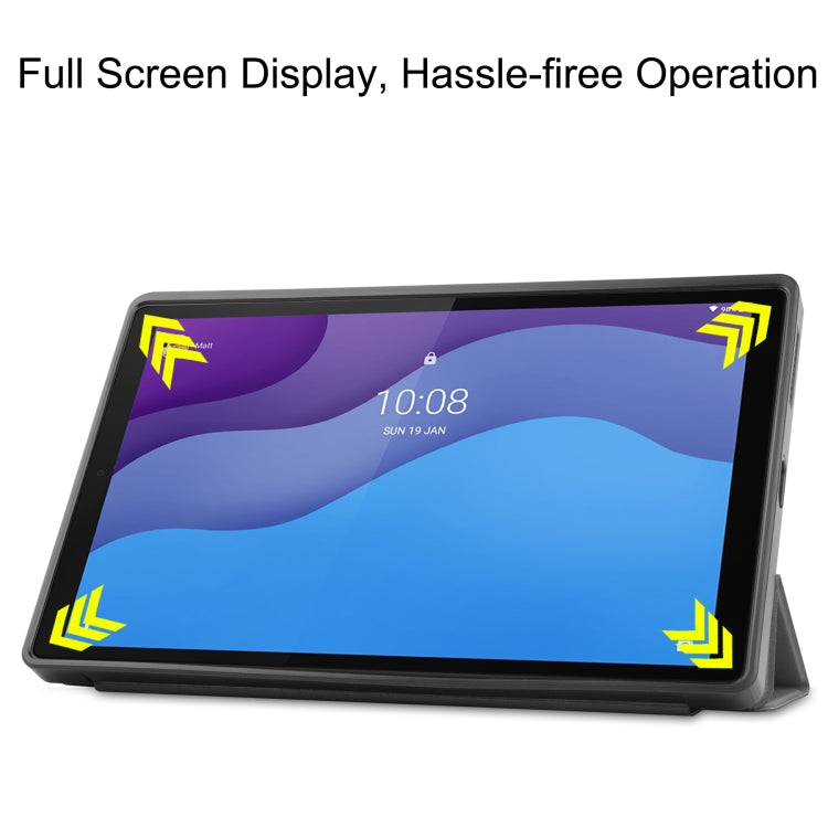 For Lenovo Tab M10 HD 2nd Gen TB-X306 Caster Pattern Horizontal Flip Tablet PC Protective Leather Case with Tri-fold Bracket & Sleep Function