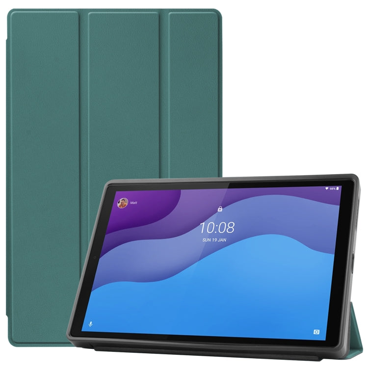 For Lenovo Tab M10 HD 2nd Gen TB-X306 Caster Pattern Horizontal Flip Tablet PC Protective Leather Case with Tri-fold Bracket & Sleep Function