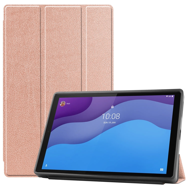 For Lenovo Tab M10 HD 2nd Gen TB-X306 Caster Pattern Horizontal Flip Tablet PC Protective Leather Case with Tri-fold Bracket & Sleep Function