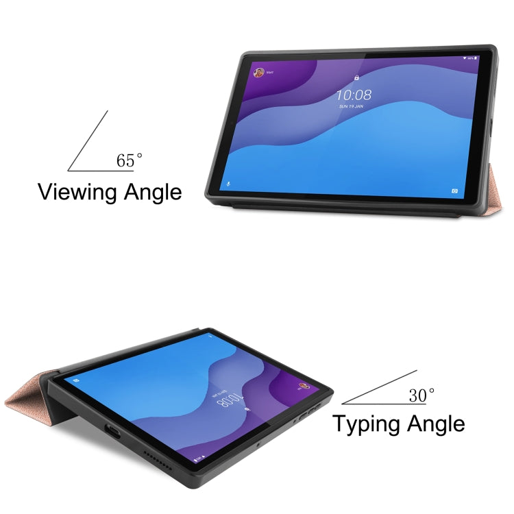 For Lenovo Tab M10 HD 2nd Gen TB-X306 Caster Pattern Horizontal Flip Tablet PC Protective Leather Case with Tri-fold Bracket & Sleep Function