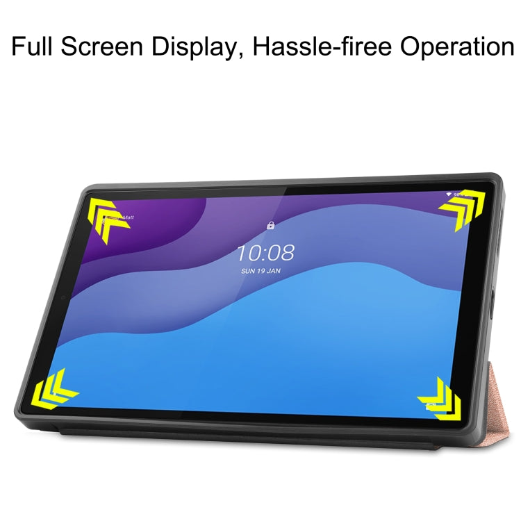 For Lenovo Tab M10 HD 2nd Gen TB-X306 Caster Pattern Horizontal Flip Tablet PC Protective Leather Case with Tri-fold Bracket & Sleep Function
