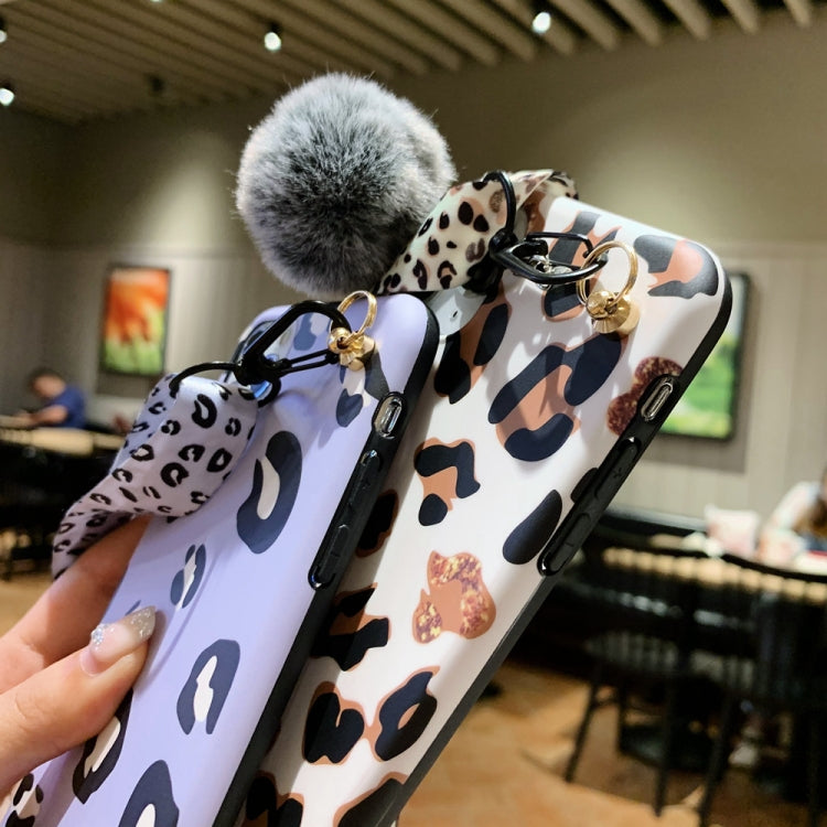 For iPhone 12 mini Leopard Crossbody Shockproof TPU Case with Lanyard