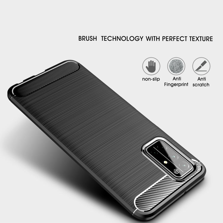 For Huawei Honor 30S Brushed Texture Carbon Fiber TPU Case