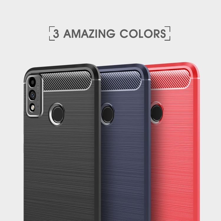 For Huawei Honor 9X Lite Brushed Texture Carbon Fiber TPU Case